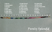 21 different pearl colors with a silver base metal